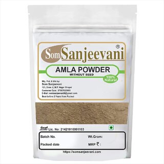                       Som Sanjeevani Natural Forest Sun Dried Amla Seedless Powder 900g Pack of 2 for Healthy Hair  multiple health benefi                                              