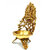 Arihant Craft Hindu God Ganesha Oil Lamp Ganpati Statue Sculpture Hand Craft Showpiece  29 cm (Brass, Gold)