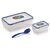 LCND SKI Plastic Lock N Seal 550ml Lunch Box, Transparent, Free 100ml box  spoon
