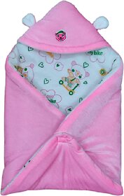 BABY HOODED WRAPPER BLANKET FOR 0-3 MONTHS