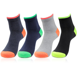                       Bonjour Men's Cotton Designer Bold Socks -Pack Of 4                                              