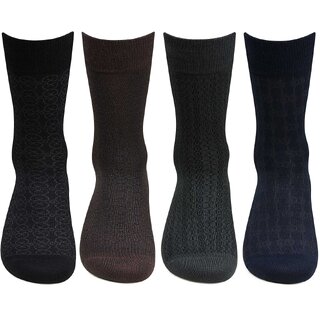                       Bonjour Men'sFormal Dress Full Length Socks-Pack Of 4                                              