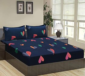 TC Microfiber Double Abstract Bedsheet(Pack of 1, Multicolor)