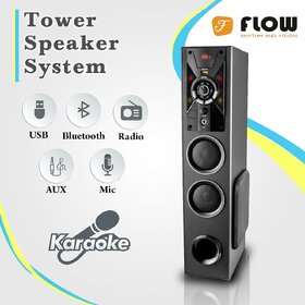 Flow FL-500 Wireless speaker ,USB , Bluetooth,  Radio , AUX, Mic connectivity, karaoke Tower Speaker System, Proudly Mad