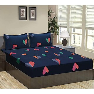 TC Microfiber Double Abstract Bedsheet(Pack of 1, Multicolor)