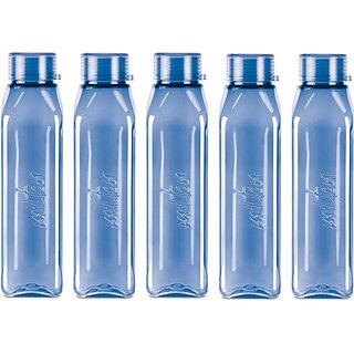 MILTON Prime 1000 Pet Water Bottle, Set of 5, 1 Litre Each, Blue 1000 ml Bottle(Pack of 5, Blue, Plastic)