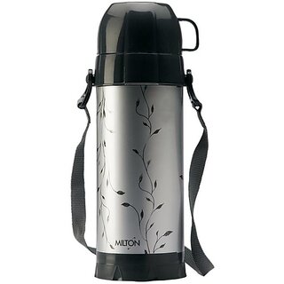 MILTON Eiffel 1000 Insulated Hot or Cold Flask 910 ml Flask(Pack of 1, Black, Grey, Plastic, Glass)