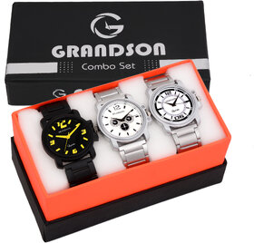 Grandson G-541 Attractive Set Of 3 Watches Combo For Men And Boys