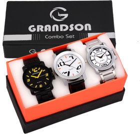Grandson G-545 Attractive Set Of 3 Watches Combo For Men And Boys