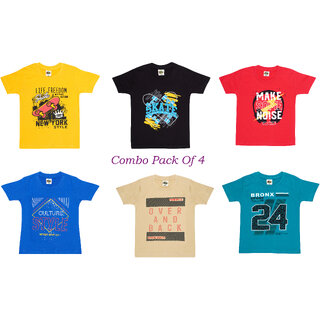                       Boys And Girls Casual Cotton Tshirts 4 Pic Combo                                              