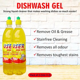 User Dishwash Liquid Gel Lemon 1Ltr