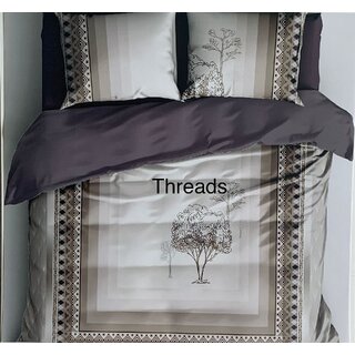                       Threads Super cotton double bed sheet with 2 Pillows                                              