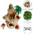 Handmade Home Dcor Artificial Hanging Jute Birds Nest with Birds for Balcony and Garden Combo Decorative Showpiece