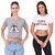 Printed Combo of 2 Crop TOPS of 170 GSM with Bio-Wash 100 Cotton Fabric Tshirts