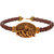 Memoir Brass Antique Finish Leather Radha Krishna Hindu Spiritual Temple Jewellery Fashion Bracelet Men Women (BLNI8195)