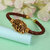 Memoir Brass Antique Finish Leather Radha Krishna Hindu Spiritual Temple Jewellery Fashion Bracelet Men Women (BLNI8195)
