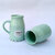 Handcrafted Tea Coffee Milk Flask Can Tall Mugs (Ocean Green,  425ml,) |Milk Mugs| Cappuccino | Espresso | Set of 2