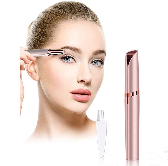 Flawless Facial Hair Removal Machine for Women  Chin Cheek Eyebrow  Upper Lip Hair Remover for Women  Lipstick Shaped and Easy to Carry White