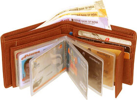 Eaglebuzz Tan Leatherite Bi-fold Wallet with 9 ATM Card Holder