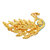 Brass Goldplated Peacockshape Colourful Sareepin Dupatta Pin Brooch Men
