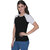 Melfort Half Sleeve Cotton T-Shirt for Women Black  White