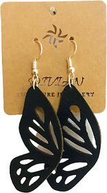 Divian Trendy PU Leather Butterfly Earrings for Women and Girls.