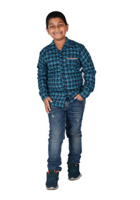 Kid Kupboard Cotton Full-Sleeves Boys Shirt  Blue  Pack of 1