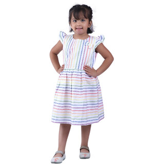                       Kid Kupboard Pure Cotton Sleeveless Girl's Frock  Multicolor  Pack of 1                                              