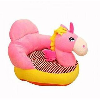KIDS WONDERS Imported Velvet Kids Sofa Comfortable Soft Plush Cushion Sofa Seat  Rocking Chair for Kids (Pink Unicorn)