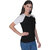 Melfort Half Sleeve Cotton T-Shirt for Women Black  White