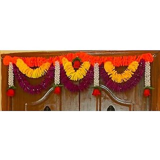                       ABE Marigold Look Artificial Flowers Heavy Door Hanging Toran Bandhanwar for Diwali and Home Decorationxc2xa0 LxB (39cmx8cm)                                              