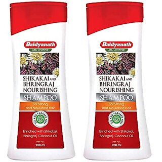Baidyanath Shikakai and Bhringraj Nourishing Shampoo I Hair Strong Shampoo I Coconut Oil I 200 ML | Pack of 2 - Sulfate & Paraben Free