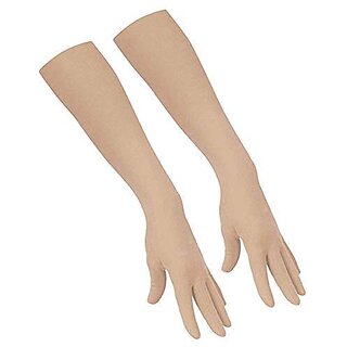                       Unisex Cotton Arm Sleeves for Summer and Sun Protection Full Hand Long Gloves for Bike Riding Men and Women                                              