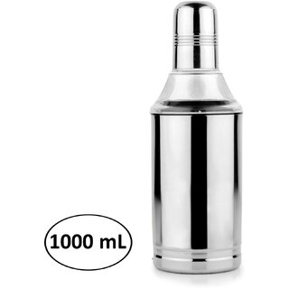 myqualitysure Stainless Steel Oil Dispenser with Handle  1000 Ml  Silver  Box Packing