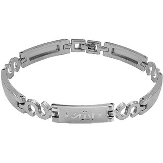                       M Men Style  Religious Allah Sysmbol  Silver  Metal  And  Stainless Steel Bracelet For Men And Women                                              