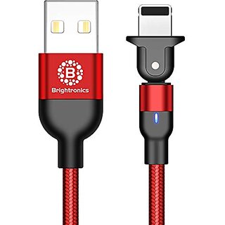 Brightronicsxc2xae Nylon Braided USB Lightning Syncing and Charging Cable sync and Charging Cable for iPhone and ipad 180 Degree Rotation (3.2. Feet/1 Meter) Red