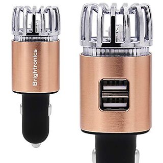 Brightronics xc2xae BRT-USB 2 in 1 Universal Car Ionizer with Fast Charging USB Ports for Automobile (Copper)