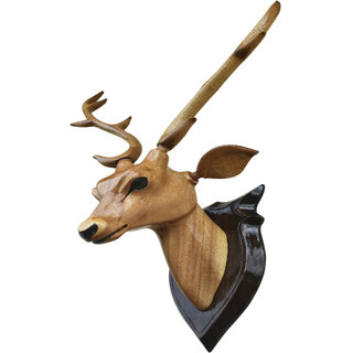                       BK . ART  CRAFTS -Home decor item DEER HEAD50 cm high (after fitting)wooden handicraft showpieces product for wall                                              
