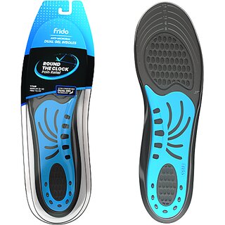 Frido Dual Gel Insoles Shoe Inserts, Comfort and Support For Work and Casual Shoes. (Unisex in sizes 9-13 UK) - 1 Pair
