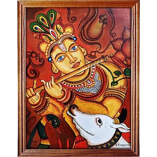                       Mperor Kerala Mural Painting God Krishna Digital Religious Frame                                              