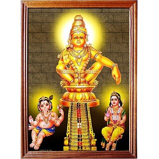                       Mperor God Swamy Ayyappan Photo Frame# Original Teak Wood Frame # Size (12.5 X 9.2)Inches # Religious Frame                                              