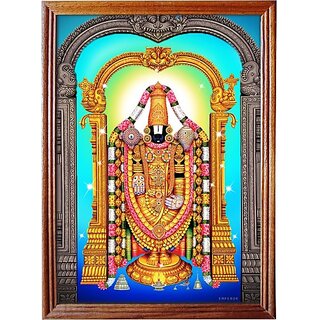                       Mperor God Venkateswara Swamy Photo Frame Original Teak Wood Frame Size 1                                              