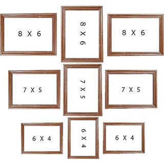                       Mperor Wood Photo Frame (Brown, 9 Photo(S)                                              