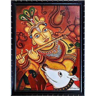                       Mperor Kerala Mural Painting God Krishna Digital Reprint 17.5 Inch X 13.4 I                                              