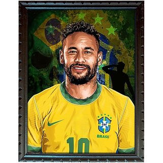                       mperor Neymar Digital Reprint With Original Wood Frame (13.5 x 18) Inch , Black Digital Reprint 18 inch x 13.5 inch Painting ()                                              