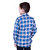 Kid Kupboard Pure Cotton Full-Sleeves Check Box Printed Shirt For Boys (Dark Blue, Pack of 1)