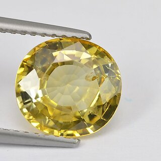                       natural Yellow Sapphire stone 9.00 ratti original  lab certified gemstone green pushkaraj for unisex by Ceylonmine                                              