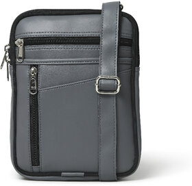 MATRICE messenger bag with grey faux vegan leather(NE-S-0792-Grey)