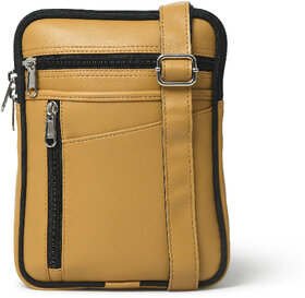MATRICE messenger bag with yellow faux vegan leather(NE-S-0792-Yellow)