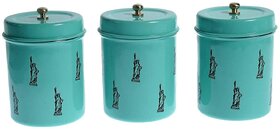 Anantam Homes Stainless Steel Kitchen Containers  Printed Canister Set with Lid for Tea, Sugar  Coffee (Set of 3)